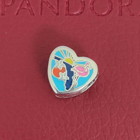 Pandora Florida Exclusive Charm the Sunshine State Heart Charm S925 Silver - Picture 5 of 5